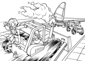 buldożer lego obrazek do drukowania