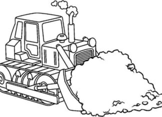 buldożer na budowie obrazek do drukowania