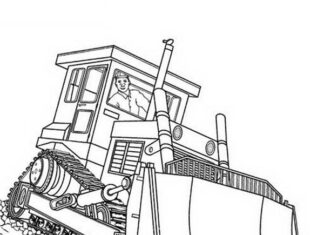 buldożer niszczy drogę obrazek do drukowania