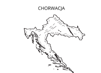 chorwacja mapa kolorowanka do drukowania