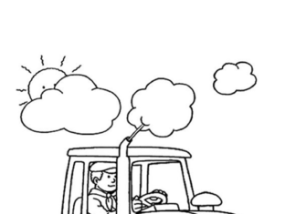 Ciągnik na polu ciągnik na polu kolorowanka do drukowania