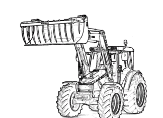 Ciągnik z turem ciągnik z turem kolorowanka do drukowania