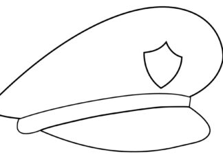 Czapka policjanta czapka policjanta kolorowanka do drukowania