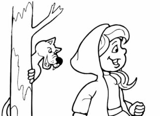 Czerwony kapturek i wilk czerwony kaprutek i wilk kolorowanka do drukowania