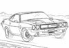 dodge challenger na polu kolorowanka do drukowania