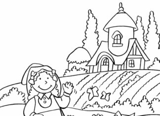 Dom z ogródkiem dom z ogródkiem kolorowanka do drukowania