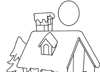 Dom zimą dom zimą kolorowanka do drukowania