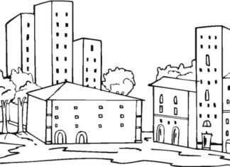 Domy i bloki domy i bloki kolorowanka do drukowania