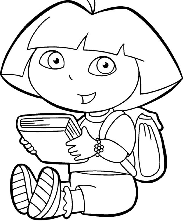 dora i worek szkolny kolorowanka do drukowania