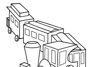 drewniany pociąg kolorowanka do drukowania