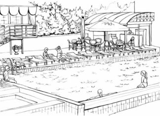 Duży basen duży basen kolorowanka do drukowania