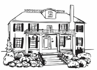 duży dom kolorowanka do drukowania