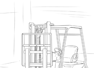 duży wózek widłowy kolorowanka do drukowania