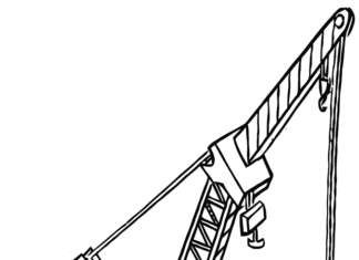 Dźwig żuraw dźwig żuraw kolorowanka do drukowania