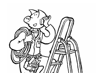Elektryk na drabinie elektryk na drabinie kolorowanka do drukowania
