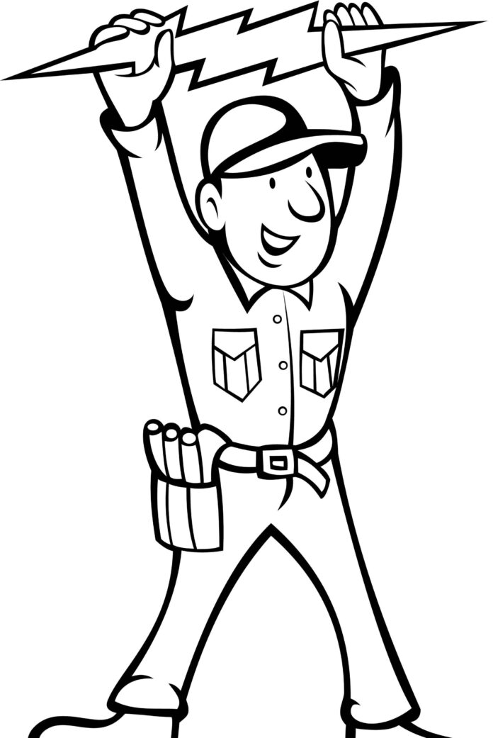 elektryk w pracy kolorowanka do drukowania