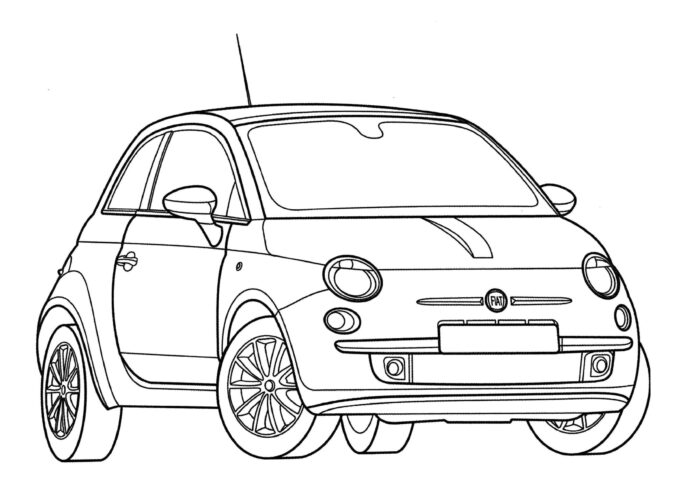 fiat 500 kolorowanka do drukowania