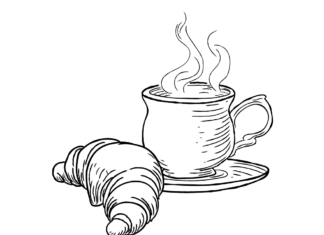filiżanka kawy kolorowanka do drukowania