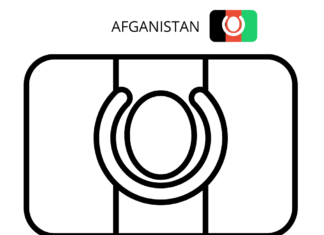 flaga afganistanu kolorowanka do drukowania