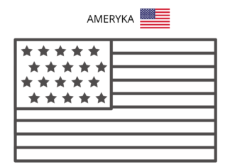 flaga ameryki kolorowanka do drukowania