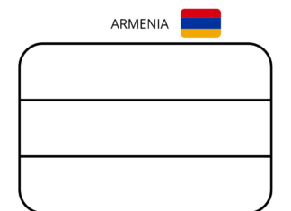 flaga armenii kolorowanka do drukowania