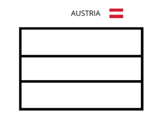 flaga austrii kolorowanka do drukowania