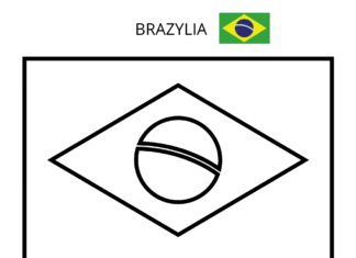 flaga brazylii kolorowanka do drukowania