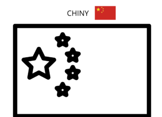 flaga chin kolorowanka do drukowania