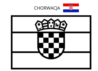 flaga chorwacji kolorowanka do drukowania