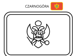 flaga czarnogóry kolorowanka do drukowania