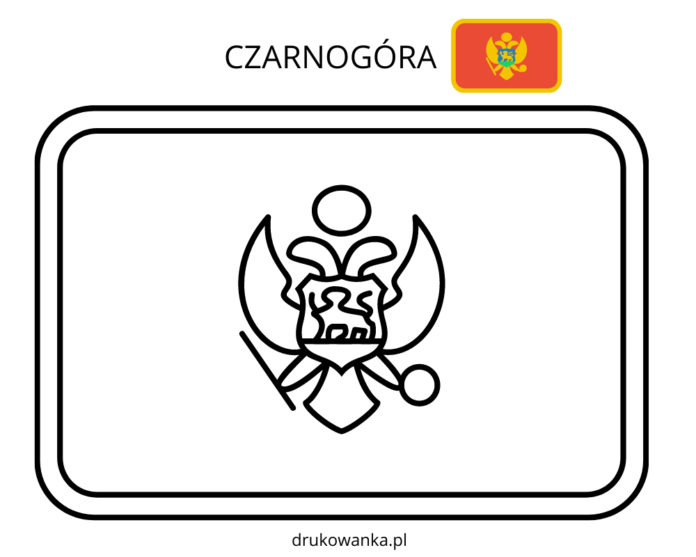 flaga czarnogóry kolorowanka do drukowania