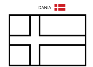 flaga danii kolorowanka do drukowania