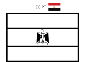 flaga egiptu kolorowanka do drukowania