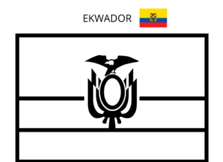 flaga ekwadoru kolorowanka do drukowania