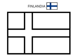 flaga finlandii kolorowanka do drukowania