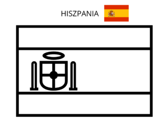 flaga hiszpanii kolorowanka do drukowania