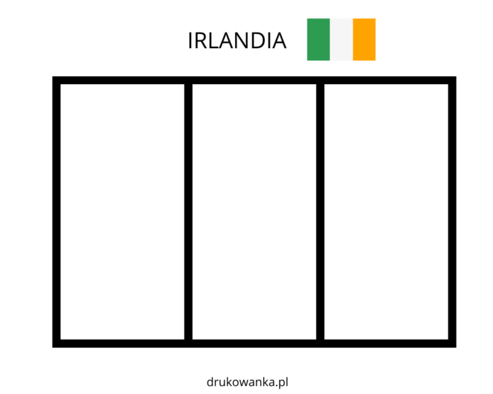 flaga irlandia kolorowanka do drukowania