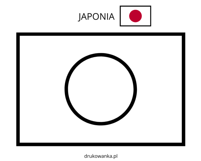 flaga japonii kolorowanka do drukowania