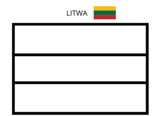 flaga litwy kolorowanka do drukowania