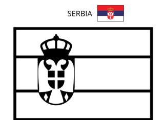 flaga serbii kolorowanka do drukowania