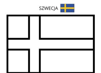 flaga szwecjii kolorowanka do drukowania