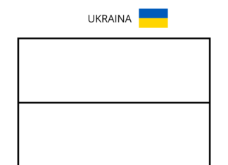 flaga ukrainy kolorowanka do drukowania