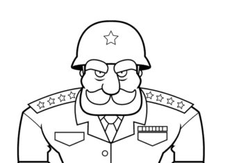 Generał generał kolorowanka do drukowania