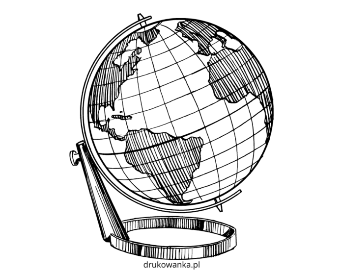 globus geograficzny kolorowanka do drukowania