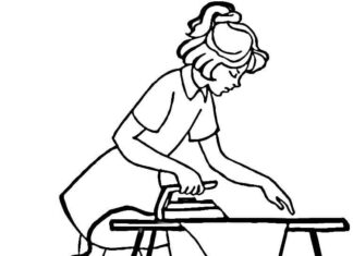 Gospodyni domowa – prasowanie gospodyni domowa prasowanie kolorowanka do drukowania