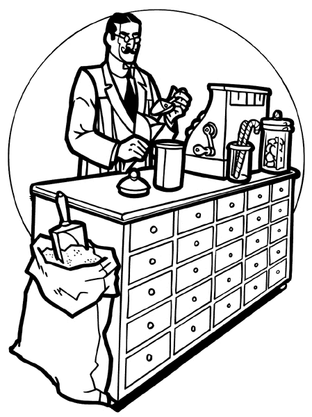 handlarz kolorowanka do drukowania