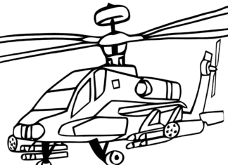 helikopter bojowy kolorowanka do drukowania