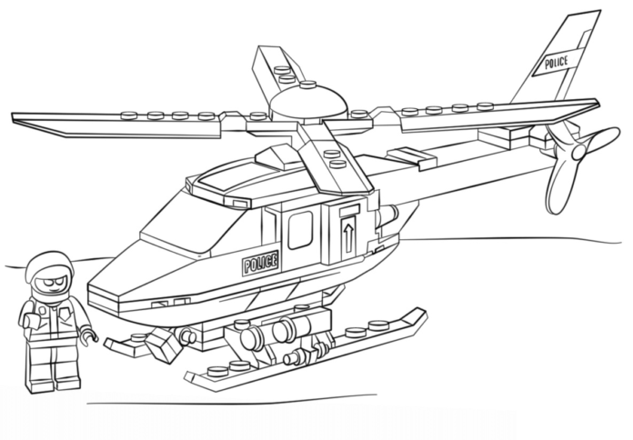 helikopter lego kolorowanka do drukowania