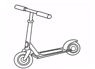 hulajnoga rysunek kolorowanka do drukowania