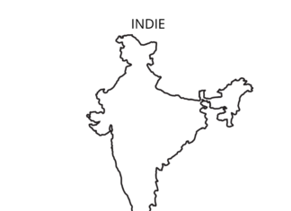 Indie mapa indie mapa kolorowanka do drukowania